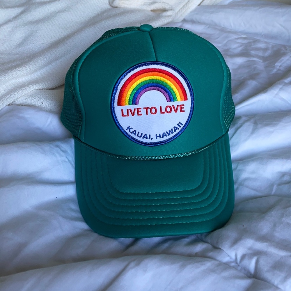 Aviator Nation Blue Rainbow Trucker Hat
